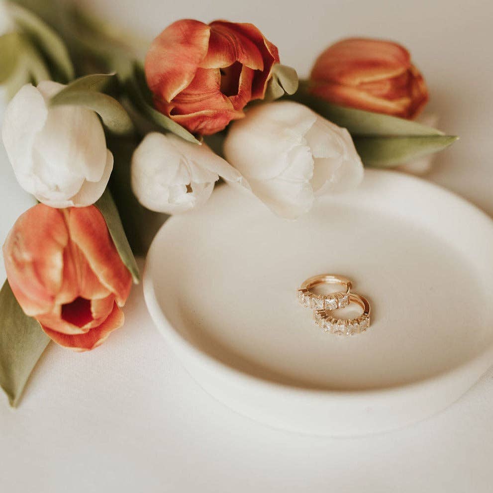 Gold filled hypoallergenic diamond hoop earrings